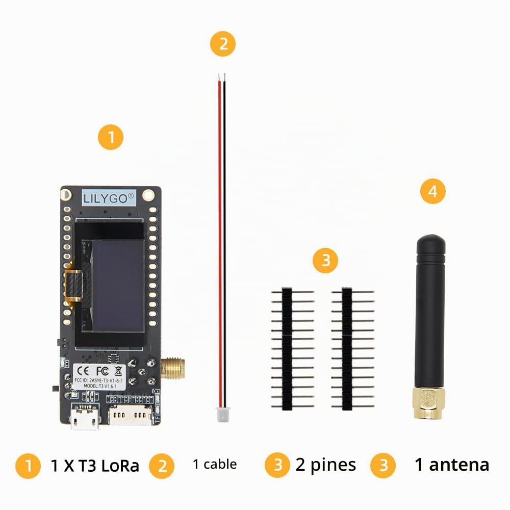 LILYGO LoRa32 ESP32 Placa de Desarrollo OLED 0.96 Pulgadas Tarjeta SD BLE WiFi TTGO Módulo Paxcounter