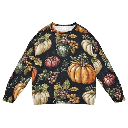 JUNZAN Autumn Pumpkins Little Kids Pullover Hoodie Fleece Sweatshirt With Hoodie Sports 4T