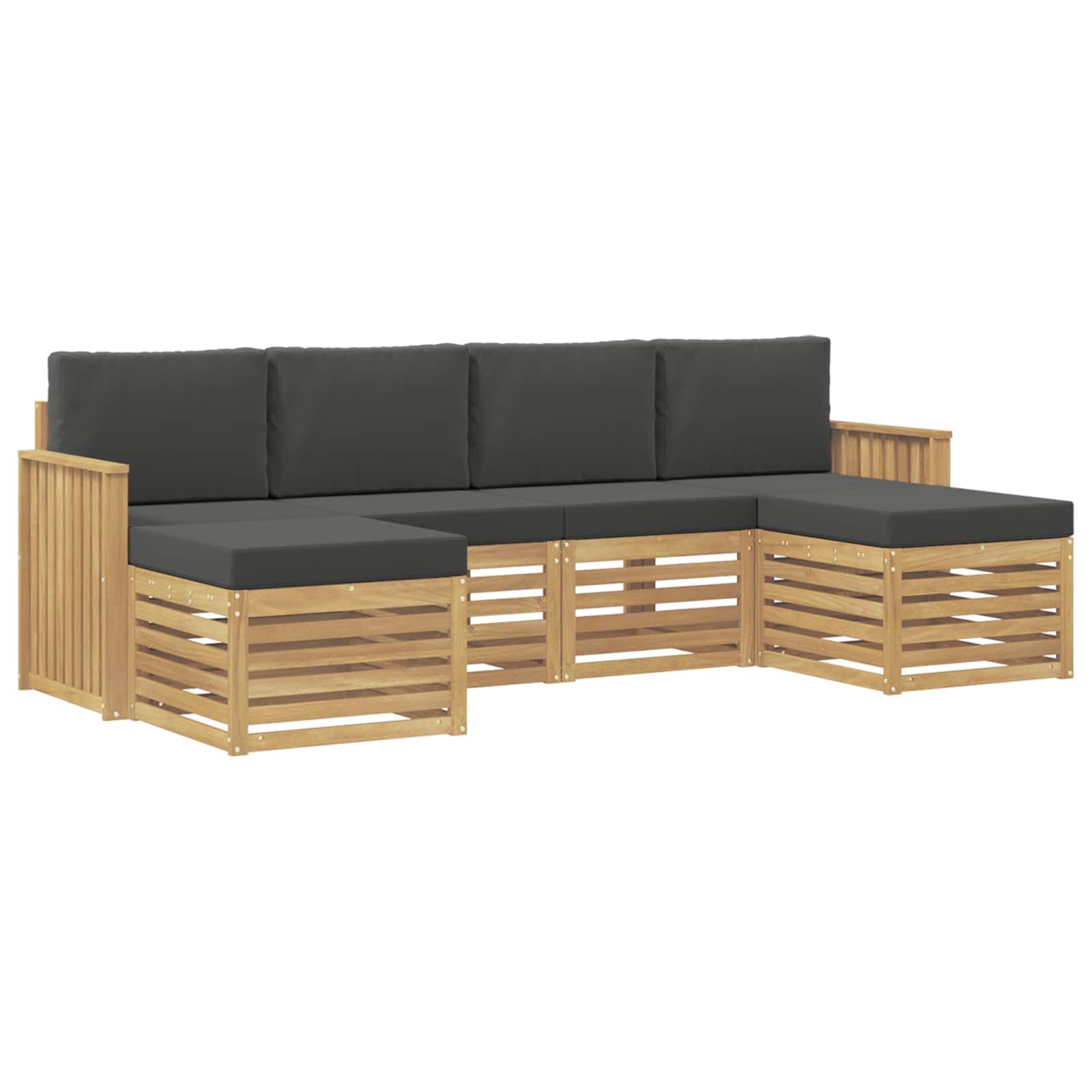 Sofás para exteriores duraderos de jardín juego de 6 piezas blanco antracita confort moderno
