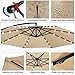 Yaheetech 10FT Solar Offset Umbrella with 32 LED Lights Cantilever Hanging Outdoor Umbrellas Handy Crank & Cross Base for Lawn/Deck/Backyard/Pool Tan