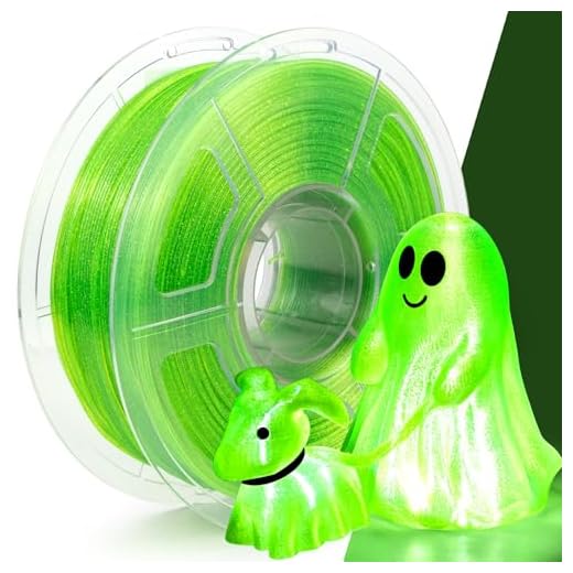 IEMAI Fluorescent Green Glitter PETG Filament 1.75mm 1kg, Sparkle Galaxy Transparent 3D Printer Filament 50-600mm/s Printing, Crystal Clear Surface for Decorative and Functional Parts