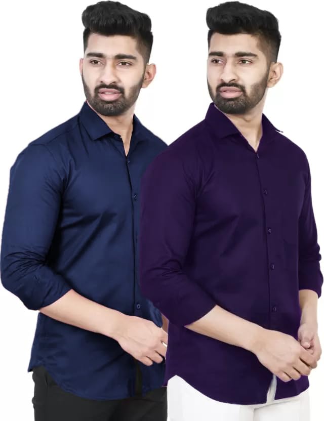 Image of Tee Projekt Premium Plain Cotton Shirt for Men | Cotton Shirt | Casual Shirt | Solid Shirt | Full Sleeves | Formal Shirt