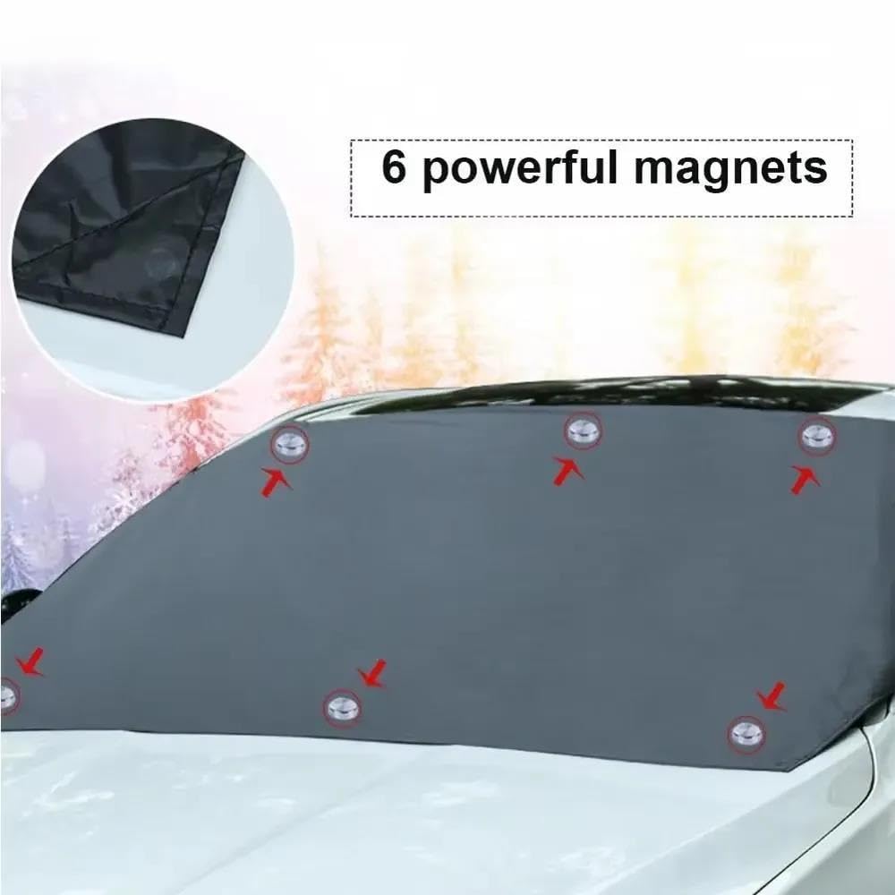 Generico 210 * 120 Cm Magnetico Auto Scudo Neve Addensare Protezione Parabrezza Mezza Copertura Impermeabile Prevenzione Finestrino Anteriore Gelo Copri Parabrezza Auto Inverno