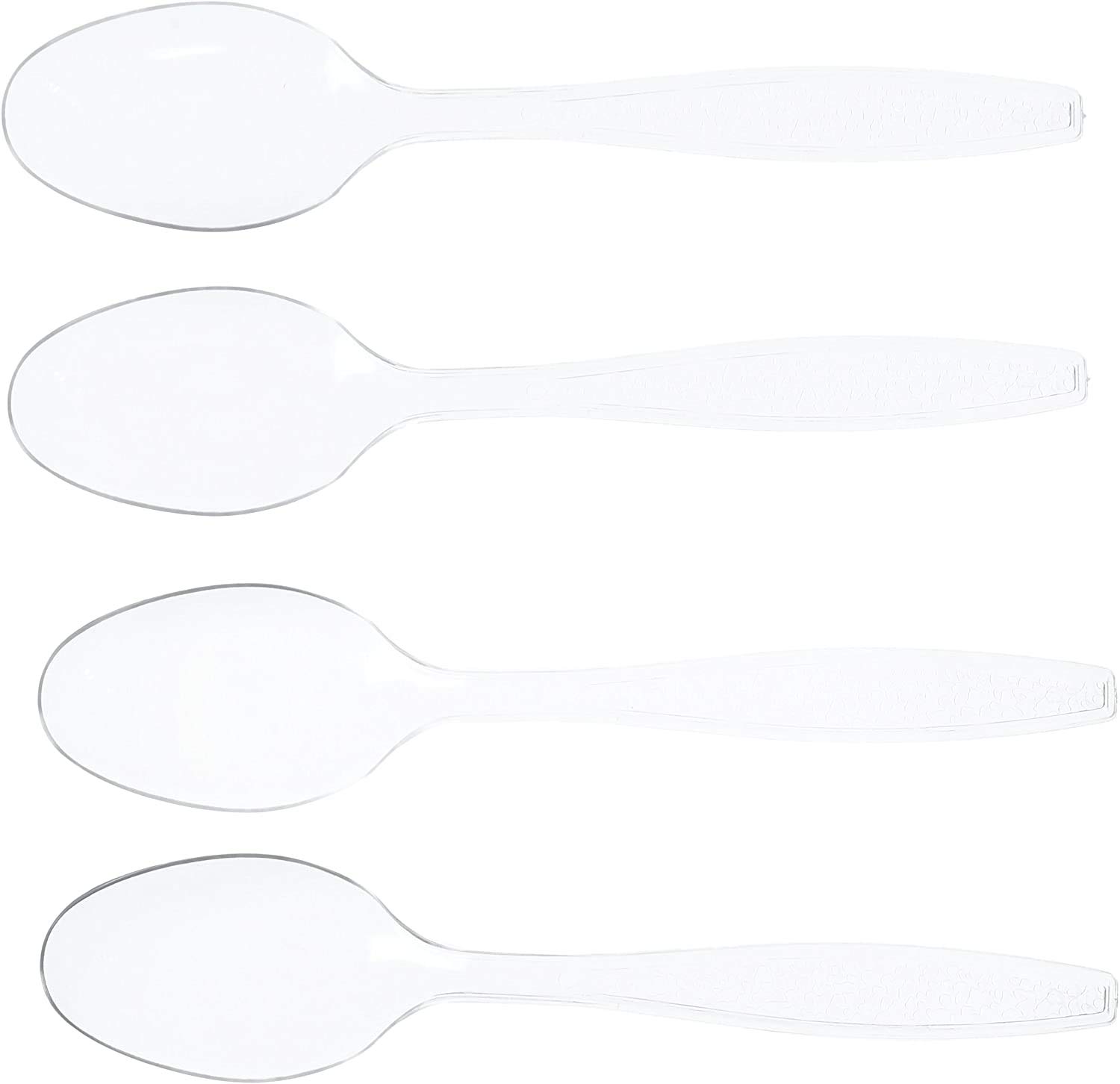 Majestic Settings Premium Elegent 100 Pack Plastic Spoons, 6-Inch, Clear (Tea Spoon)