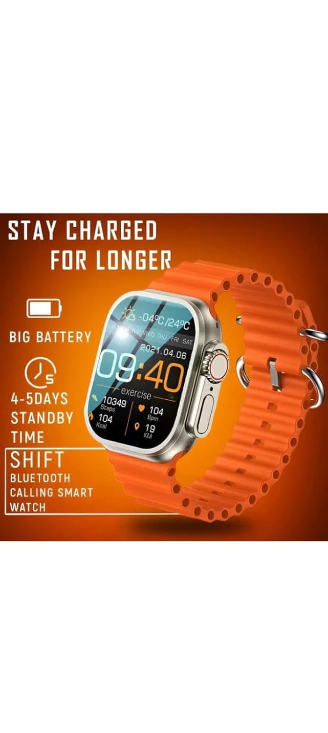 RKLS Smart Watch with Fitness Tracking, NFC Payments, 4-5 Days Battery Life, Bluetooth Calling, Orange Band, Multiple Functions RKLS Smart Watch with Fitness Tracking, NFC Payments, 4-5 Days Battery Life, Bluetooth Calling, Orange Band, Multiple Functions