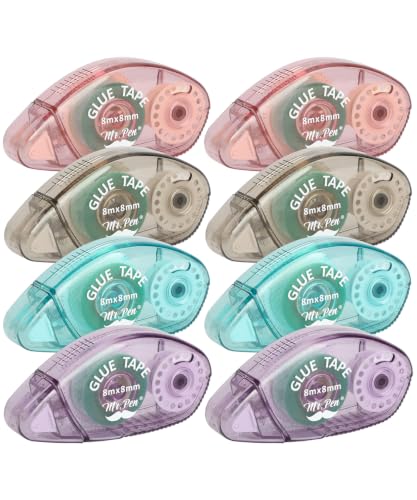 Mr. Pen- Scrapbook Tape 0.31 in x 26 FT 8 Pack Double Sided Tape Roller