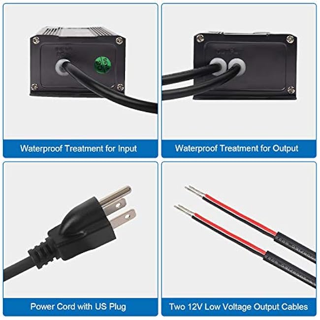 SUNVIE 300W LED Driver Low Voltage Transformer, 120V to 12V Constant Voltage Power Supply, Outdoor Landscape Lighting Transformer Waterproof IP67 Power Supply for LED Light and Any 12V DC Devices