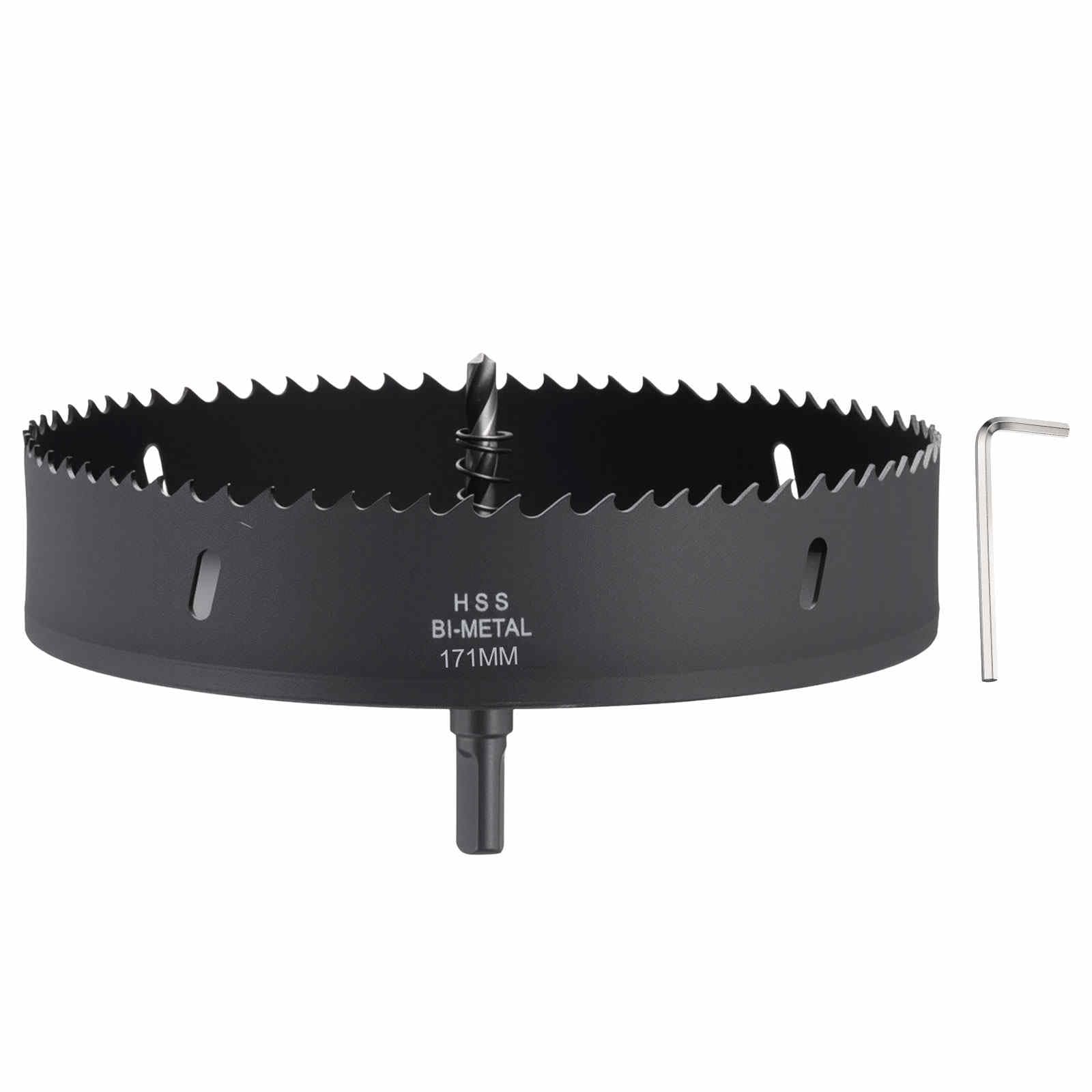 CoCud 6-3/4"(171mm) Hole Saw, M42 Bi-Metal Hex Shank Hole Cutters Drill Bit with Spring