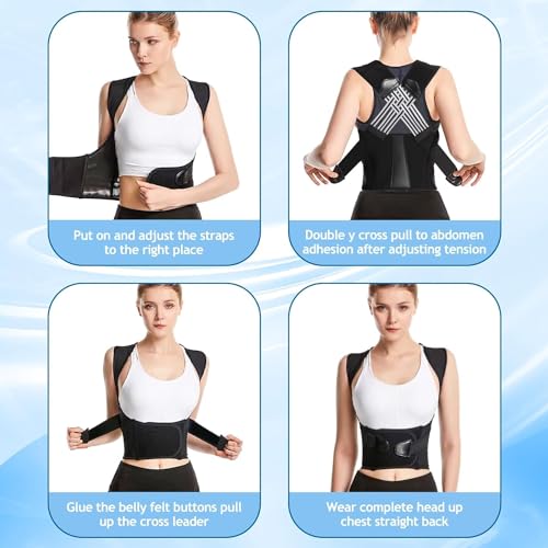 COLEESON Posture Corrector for Men and Women, Comfortable Upper Back Brace, Adjustable Back Straightener Support for Shoulder, Neck and Back - Image 6