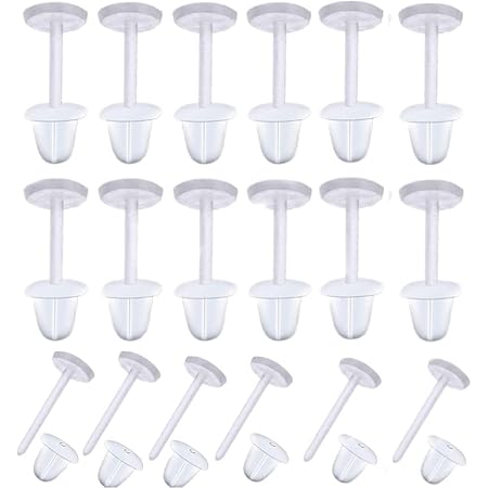 100/500pcs Clear Plastic Stem Rubber Anti-Allergy Ear Stud Replacement Earrings