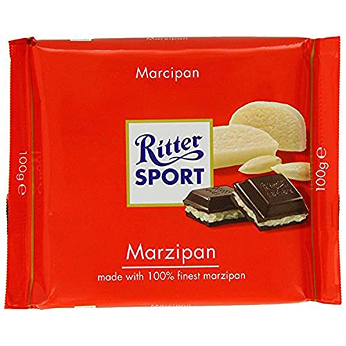 Image of Ritter Sport Marzipan Dark Chocolate 100g (Pack of 3) Ritter Sport Chocolates in colorful variety, product of Germany, dark chocolate with marzipan filling | Nutritious and Nutty Crunch