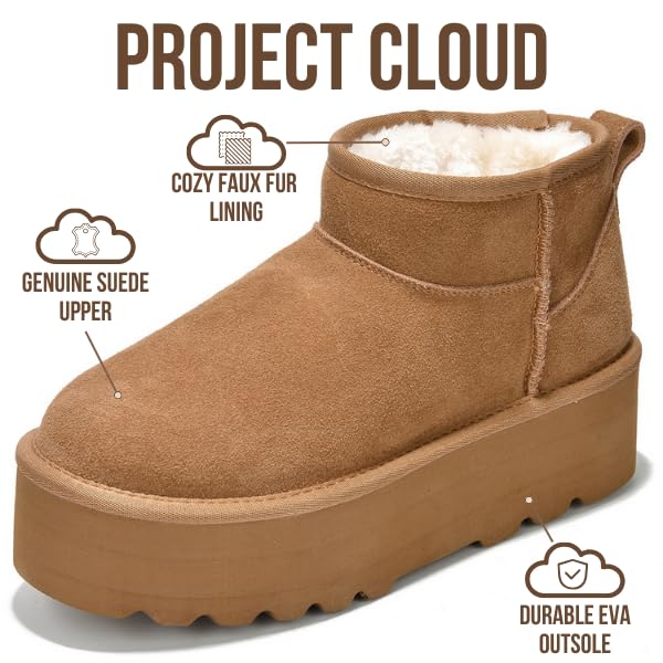 Project Cloud 100% Genuine Leather Ankle Boots for Women - Anti-Slip Memory Foam Insole Womens Boots - Lightweight Winter Womens Shoes, Ankle Booties for Women (Huggy)2