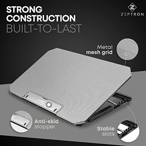 Zeptron Height Adjustable Laptop Cooling Pad / Cooling Stand / Cooler with Two Fans Compatible for HP, Dell, MacBook, Lenovo, Acer / 10 Inches, 13,14 Inch,15.6 Inches All Laptops & Notebooks