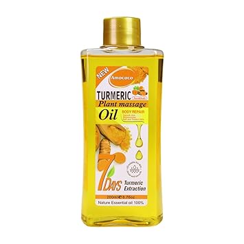 200ml Turmeric Body Oil for Massage & Daily Hydration, Deep Moisturizing with Vitamin E, Collagen, Turmeric Oil for Face and Skin, Self-Massage & At-Home Skin Routine (6.7 fl oz)