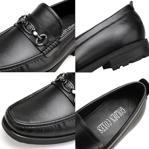 Image of Formal Dress Shoes for Men, Premium Buckle Moc-Toe Business Shoes Casual Slip-on Penny Loafer
