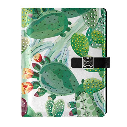 RunningBear Leather Journal Notebook - Cactus Travel Journal Writing Notebook Binder with Pockets Daily Planner Diary Book for Office School Business
