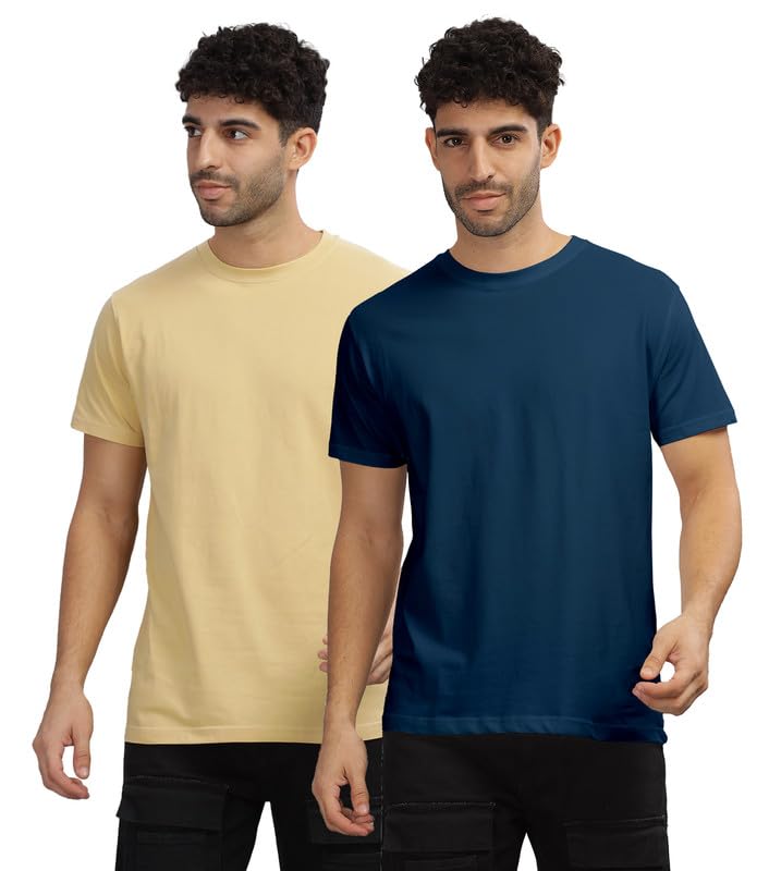Image of XENOVAURBAN Unisex Regular Cotton Combo of 2 Solid Color Tshirt