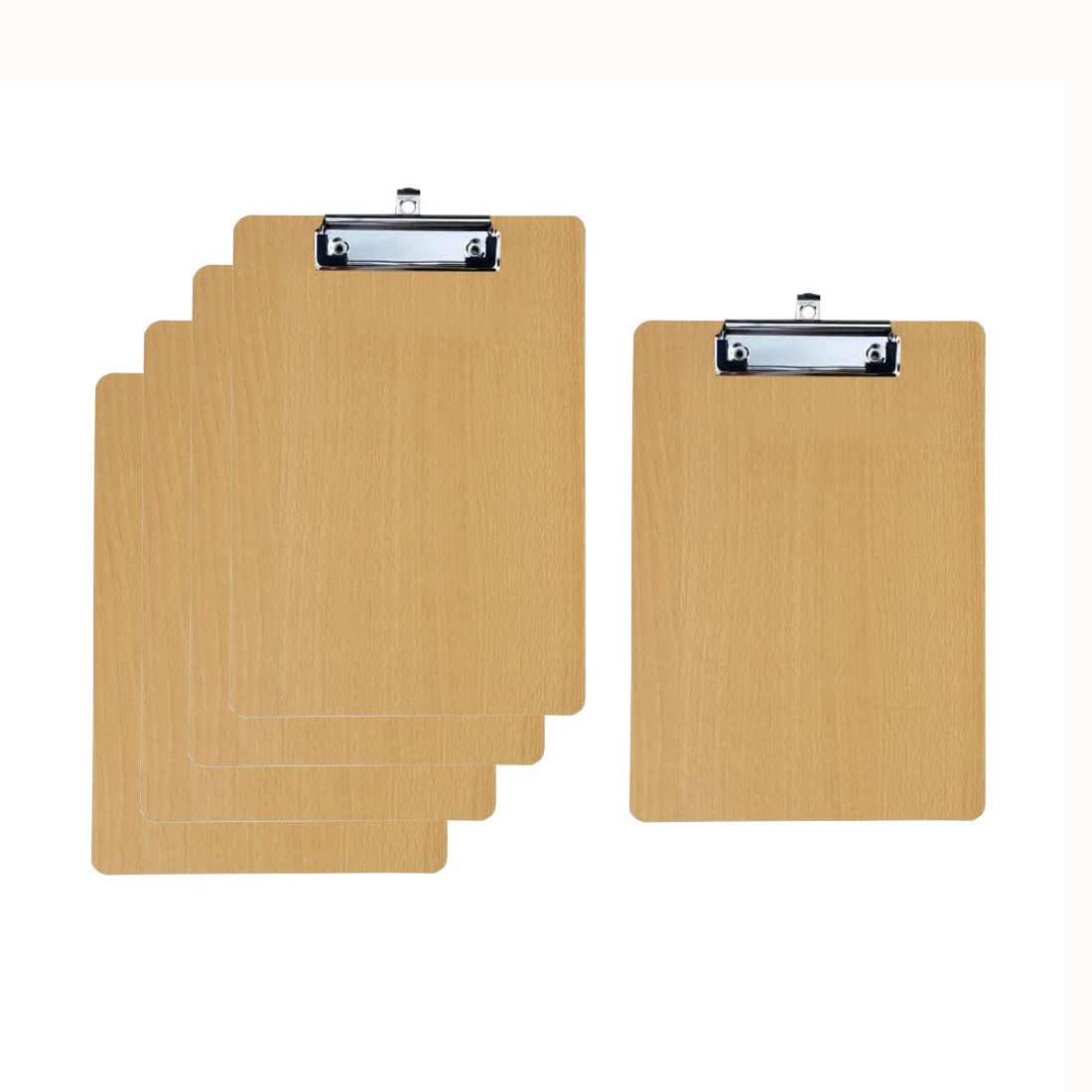 Lot De 2 Presse-Papiers A4 Bois Clip Métal Caoutchouté - Étudiant Bureau Notes & Listes