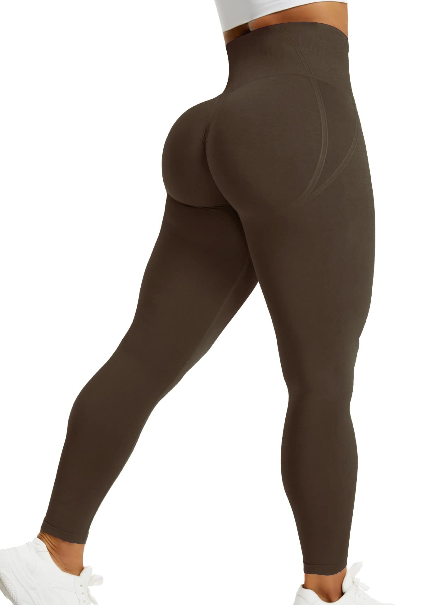 Vozobi Tiktok Trending Leggings Women's High Waist Smile Contour Booty Leggings Scrunch Butt Lift Workout Seamless Yoga Pants — view 49