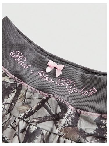 Women's Y2K Vintage Camo Layered Ruffle Mini Skirt Elastic High Waisted A Line Skirts4