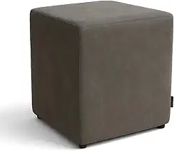 Puff Banqueta Quadrado Cubo Assento Decoração Conforto Eventos Comodidade Sala Quarto (Cinza Suede)