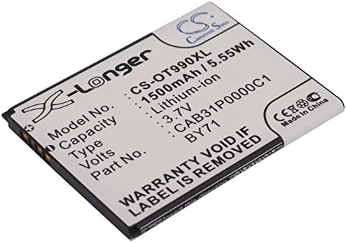 CS-OT990XL Battery 1500mAh compatible with [TCL] A919, A966, A990, C990, I908, for [USCellular] ADR3035, One Touch Premiere, for [T-Mobile] Move, for [Alcatel] One Touc POP, Touc POP C1, C2, Touch 90