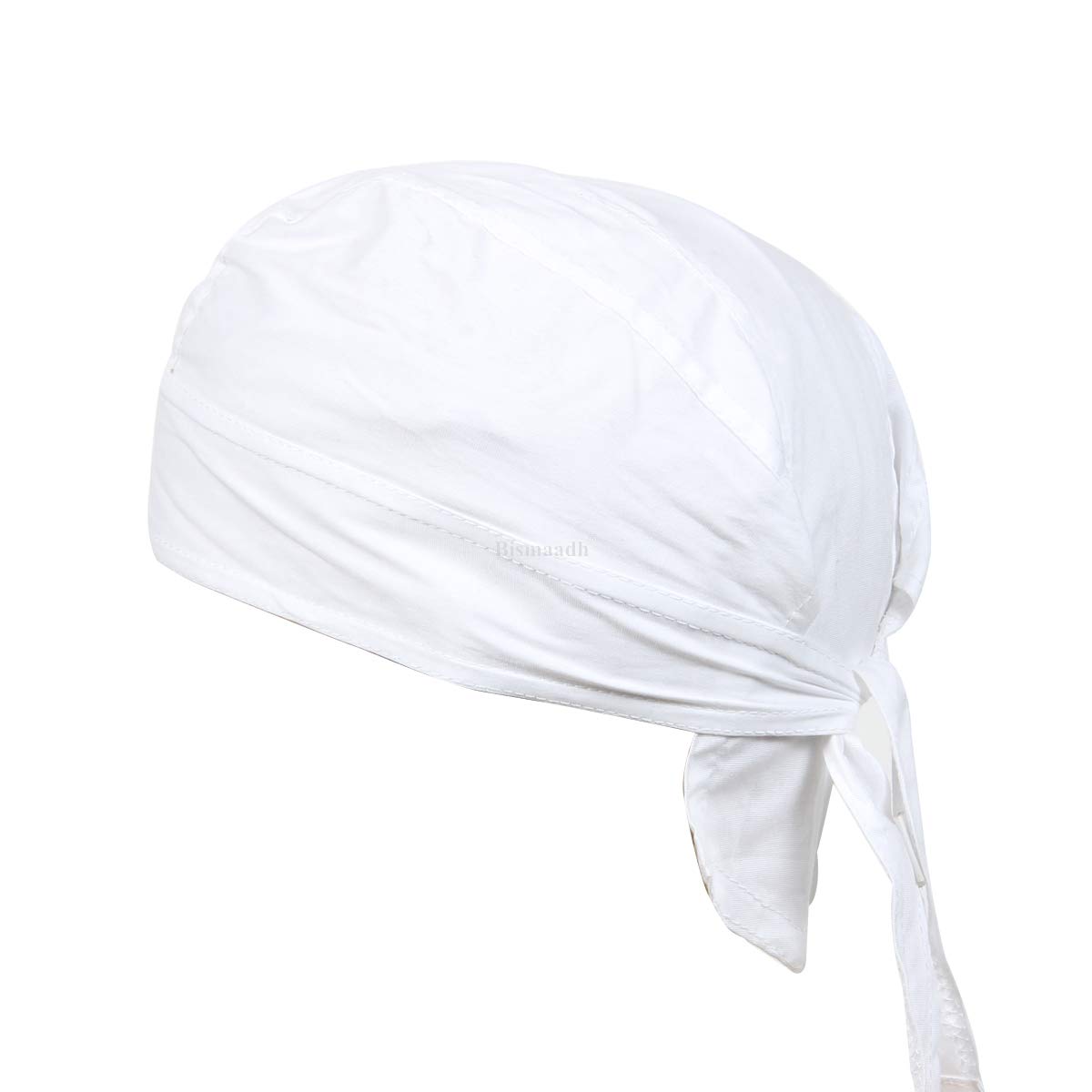 bismaadh Unisex Cotton in Patterned Plain Color Skull Caps (White)-picture-41