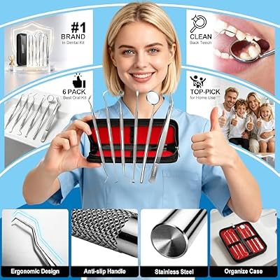 G.CATACC Dental Tools, Dental Pick Teeth Cleaning Tools Hygiene Kit, Plaque Remover for Teeth, Professional Stainless Steel Tooth Scraper Plaque Tartar Cleaner - with Case