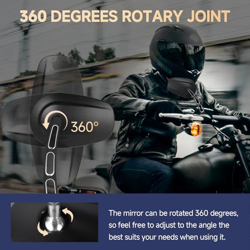 Image of Motorcycle Mirrors for Handlebars - Black CNC Long Stem Rearview Mirrors for 1982-2024 Harley Road Glide CVO Dyna Electra Glide Road King Softail Street Glide Sportster 1200 883