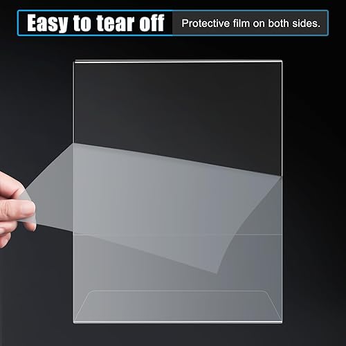Miniatura 5 de Paquete de 3 soportes acrílicos de 8.5 x 11 pulgadas para marcos de fotos, plástico transparente en forma de L, soporte de letrero de plástico,