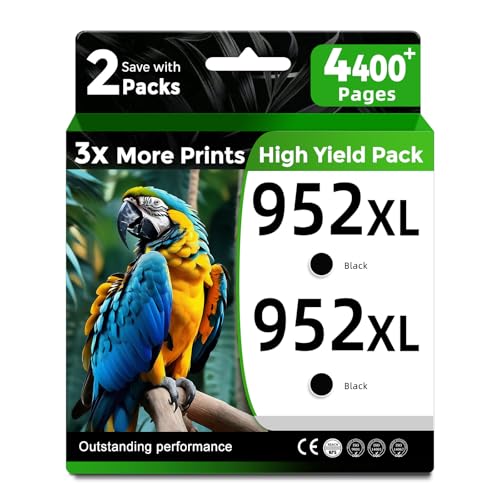 Image of 952XL Black Ink Cartridges Compatible for HP 952 HP952 XL HP952XL Bk for Officejet Pro 8710 7740 8720 8702 8210 7720 8715 8730 8740 8216 8725 8700 8200 7730 8743 8714 8745 Printer(chip Version: C75)