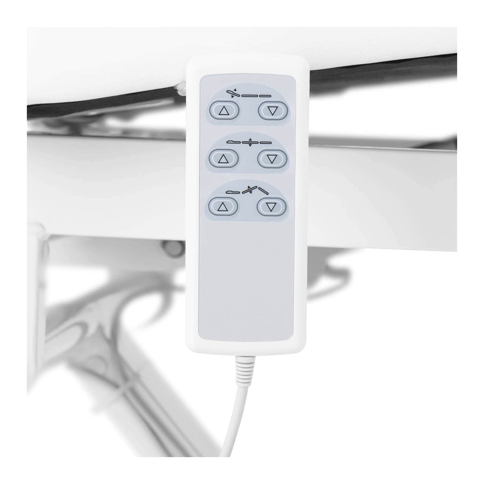 Physa Divine Massageliege Kosmetikliege Behandlungsliege (elektrisch, 3 Motoren, 63-81 cm, 3 Zonen, Gesichtsöffnung, inkl. Fernbedienung) Weiß