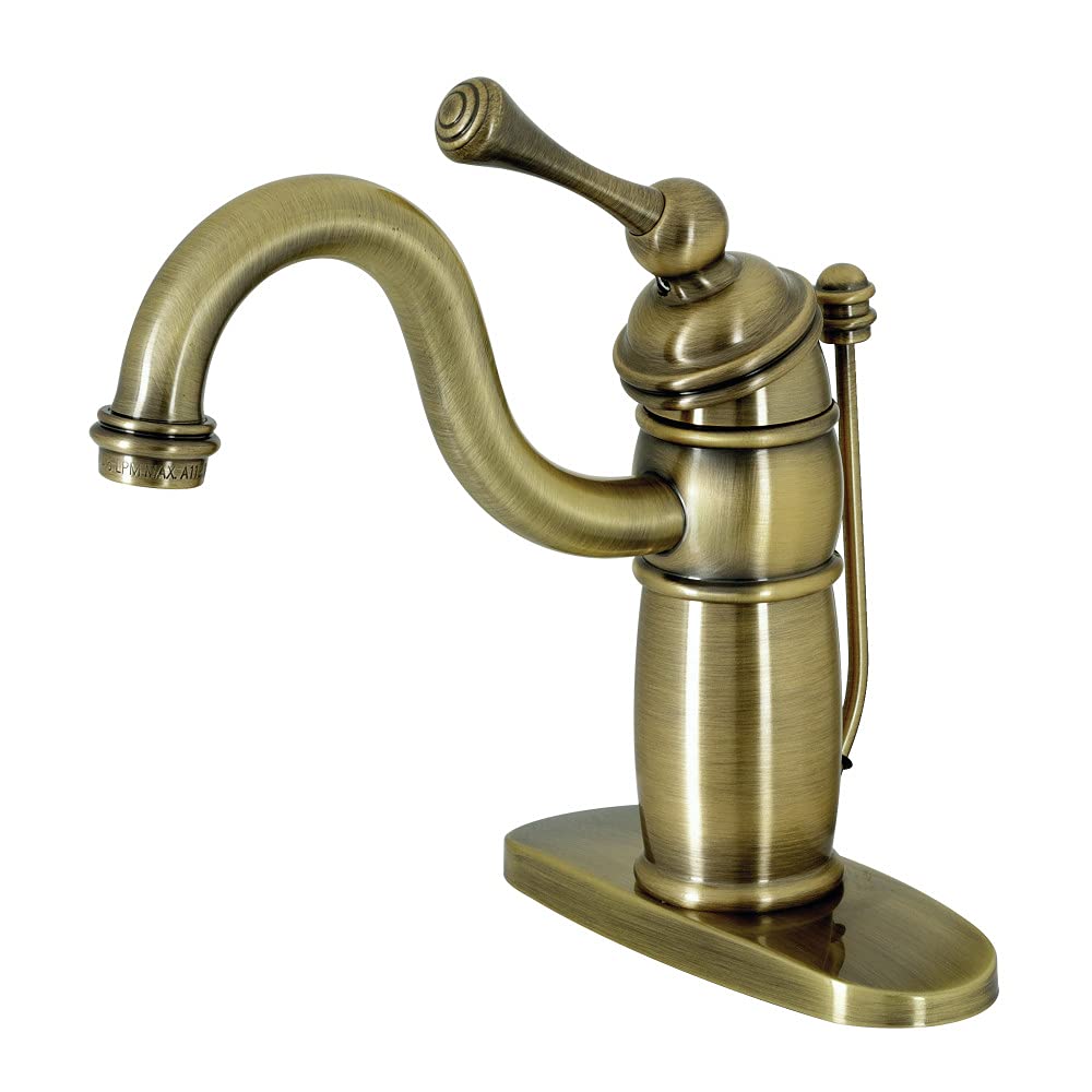 Kingston Brass KB1403BL Victorian Mono Block Bathroom Faucet, Antique Brass