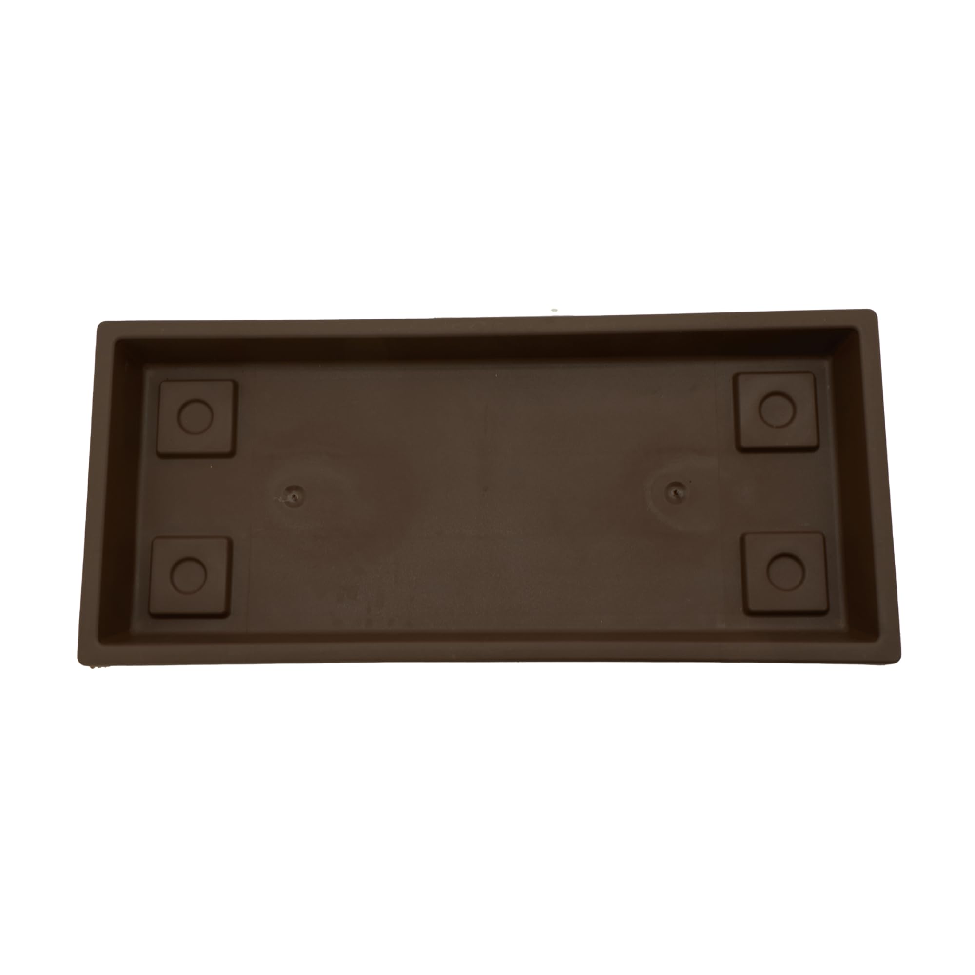 The HC Companies Venetian Rectangular Plant Tray - Lightweight Plastic Plant Saucer - Plant Drip Trays for Drainage -UV Resistant Pot Saucer for Indoor & Outdoor Use (23.5" Chocolate, Pack of 1)