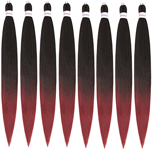 Long Braiding Hair 42 Inch 8 Packs Hair Extensions Professional Synthetic Braid Hair Crochet Braids , Soft Yaki Texture , Itch Free , Hot Water Setting (42 Inch, T1B/BG)