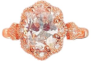 XIALV Vintage Rose Gold Oval Cubic Zirconia Wave Edge Women's Fashion Wedding...