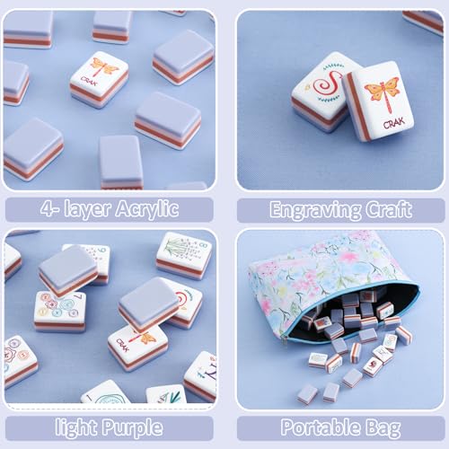 Set de Azulejos Mahjong Americano 160 Piezas Acrílico miniatura 4