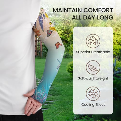 Image of YPHCDO Gardening Sleeves for Women Farm Sun Protection Thorn Proof Cooling Arm Sleeves to Cover Arms for Garden Sports