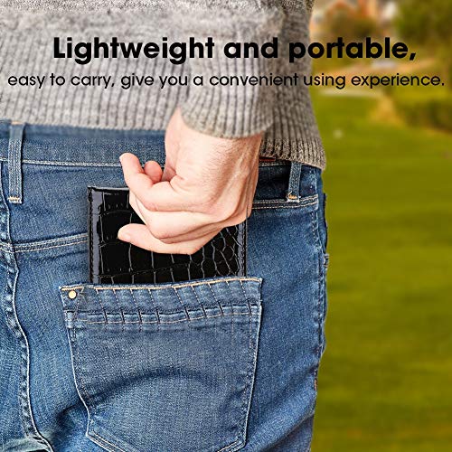 DEWIN Scorecard Holder, Leather Golf Score Holder Leather Score Card Holder Score Counter Keeper Card Holder Gift Sports Accessories with Pencil(Black) - Image 3