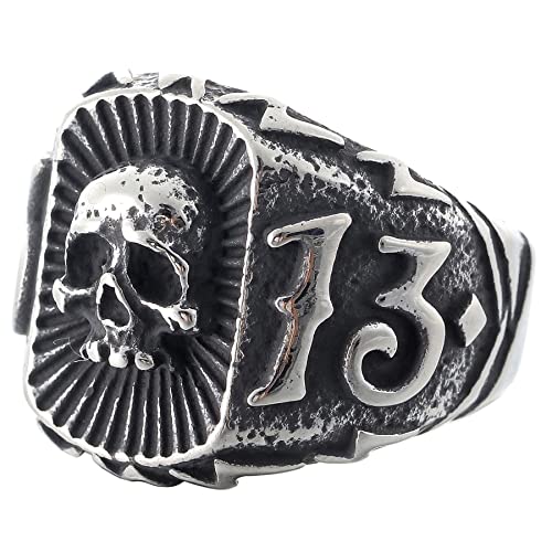 Image of 2023 Skull Ring Cool Evil Death Punk Rock Stainless Steel Rings Aly Style Jewelry