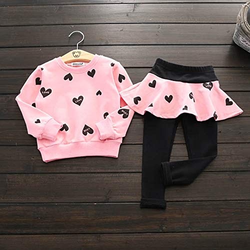 Image of Little Girl Clothes Infant Outfits Set 2 Pieces Long Sleeved Tops and Pants