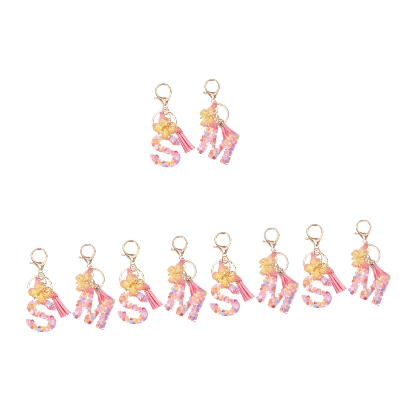 10stücke Initial Letter Schlüsselanhänger Mit Quasten Personalisierte Buchstaben Schlüsselringe Für Frauen Taschen Und Perfektes Für Besondere Anlässe