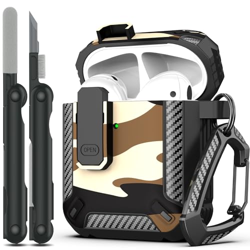 Image of RFUNGUANGO for AirPods 2 Case Carbon Fiber Series, Desert Camo