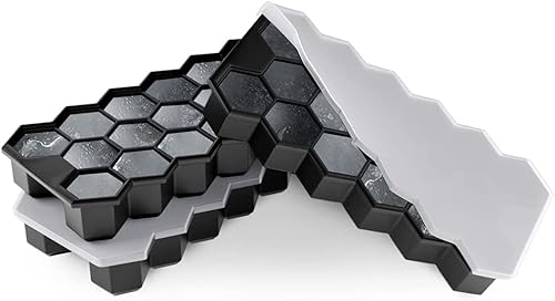 Eiswürfelform Silikon mit Deckel 17 Fach Eiswürfelbehälter BPA Frei Eiswürfel Form Ice Cube Tray für Whisky Cocktails Babynahrung usw (3 Stück) Cover