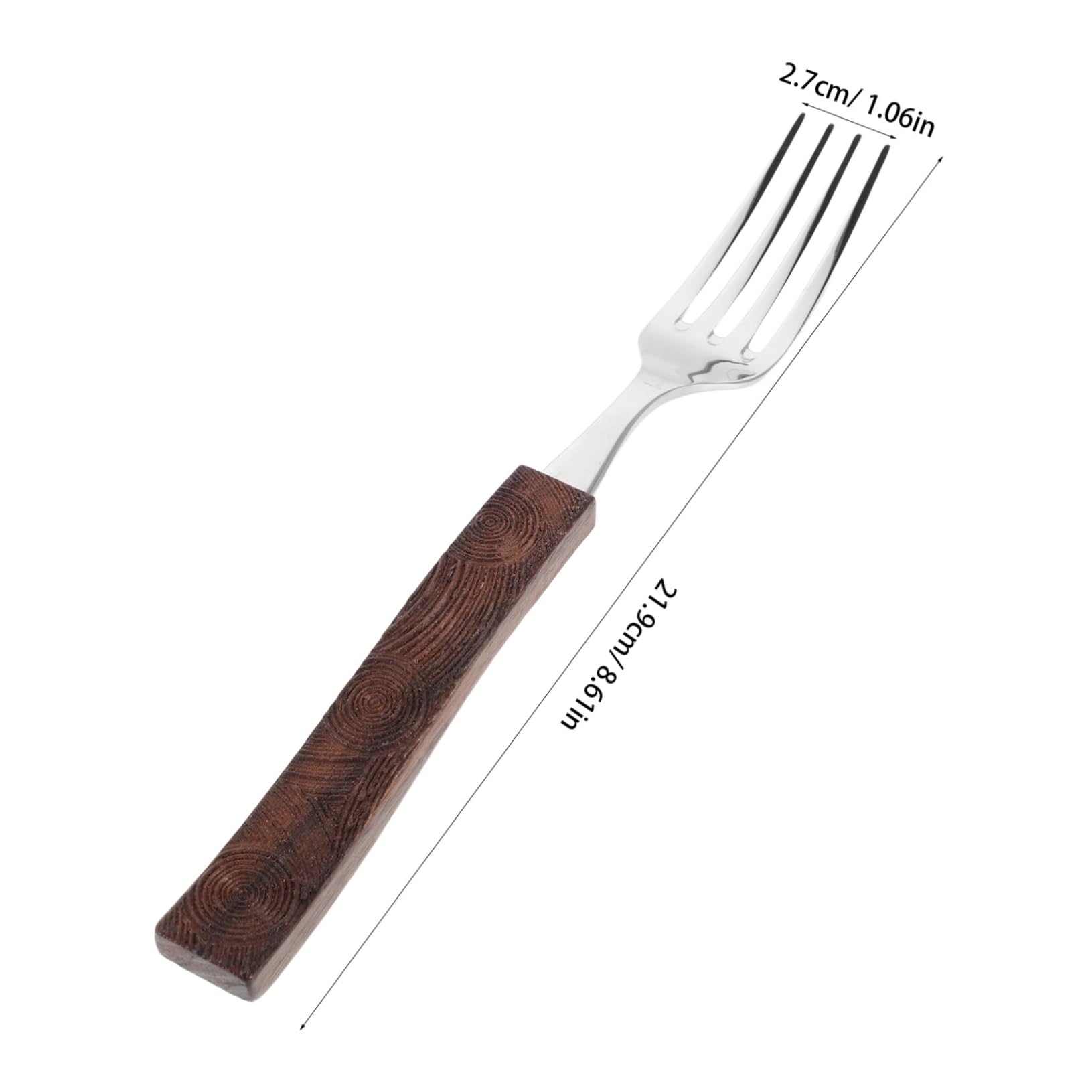 Fork Camping Cutlery Restaurant Tableware Forks Wooden Handle Tableware Stainless Steel Silverware Stainless Steel Cutlery Metal Silverware Rustic Wooden Light Brown