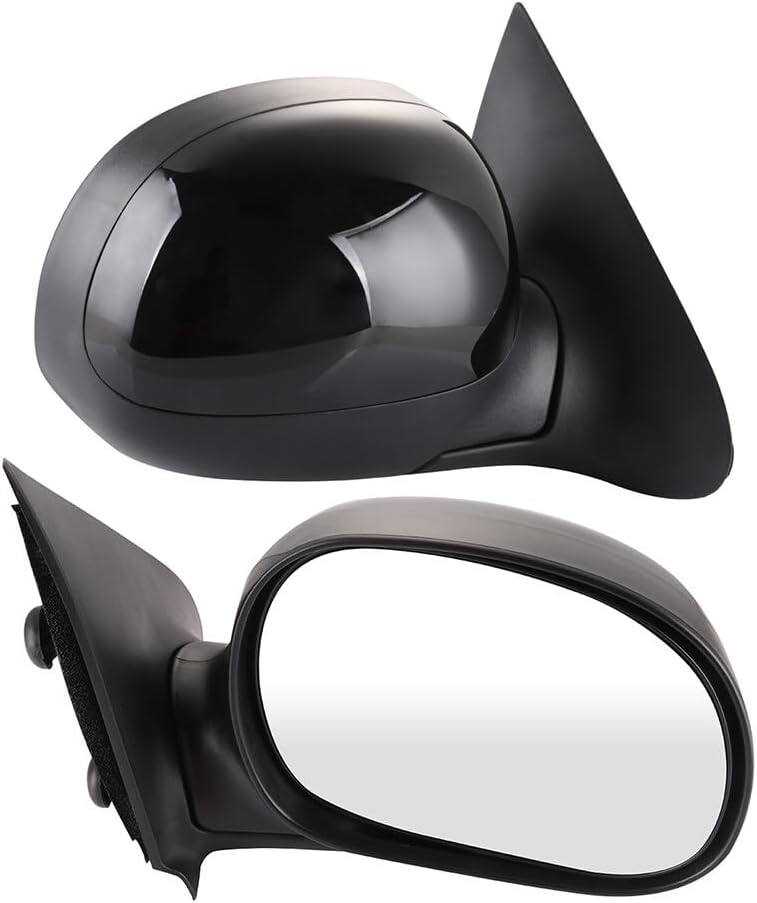 Driver and Passenger Side Black View Mirrors Fit for 1997-2004 For Ford For F-150 1997-1999 250 Manual Adjustment Manual Folding Non-heated Exterior Mirrors