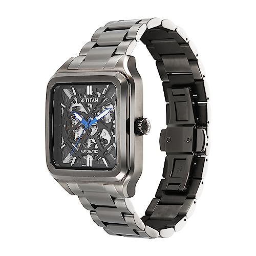 Titan Mens Analog Silver Dial Black Band Stainless Steel Watch - Image 3