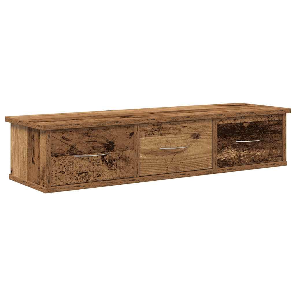 vidaXL Wall Cabinet Old Wood 88x26x18.5 cm Engineered Wood, TV wall cabinet, TV wall unit, hanging cabinet, wall unit, wall mounted TV unit