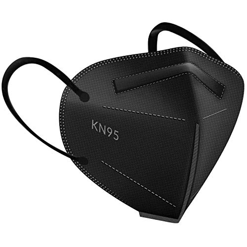 Huheta Kn95 Face Mask 20 Packs, 5 Layer Safety Mask With Elastic Ear Loop And Nose Bridge Clip, Filter Efficiency Over 95%, Protective Masks For Indoor And Outdoor Use (Black Mask) #TOP1
