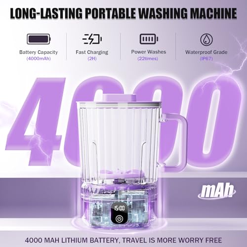 Image of Underwear Washing Machine, Upgrade 2.5L Mini Portable Washing Machine, Mini Washer Deep Cleans Small Clothes for Apartment, Dorm, RV, Travel & Hotel Use (purple)